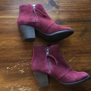 Maroon healed booties worn once